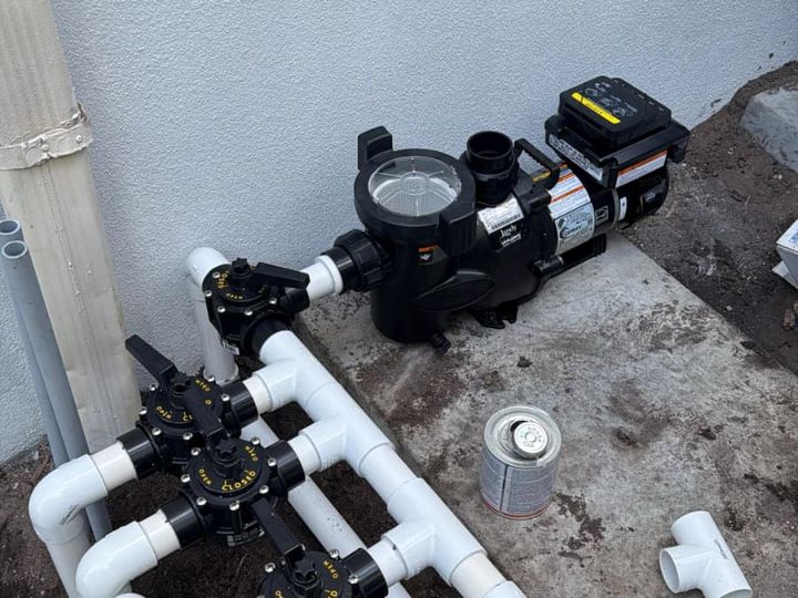 Pool pump and filter equipment at a South Florida home